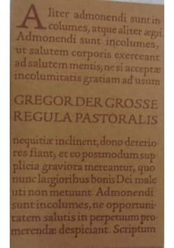 Gregor der Grosse Regula Pastoralis
