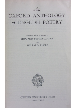 An Oxford Anthology of English Poetry, 1946r.
