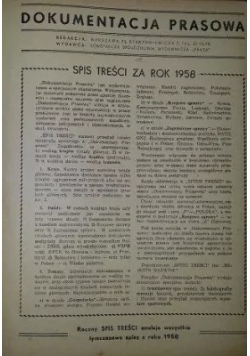 Dokumentacja prasowa 1958