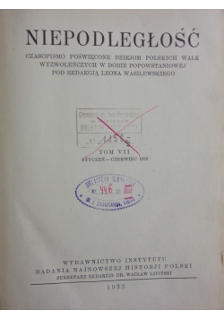 Niepodległość, tom VII, 1933 r.