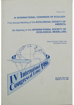 IV International Congress of Ecology