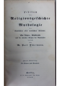Lerbuch der Religionsgefchichte und Monhologie  1849 r.