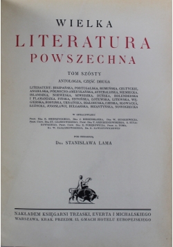 Wielka literatura powszechna 6 tomów ok 1933 r