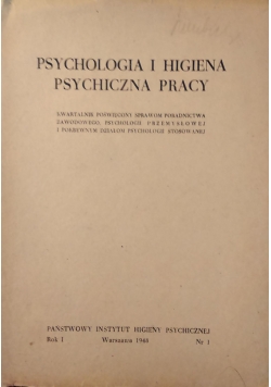 Psychologia i higiena psychiczna pracy - 1948 r.