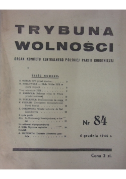 Trybuna wolności nr. 84, 1945 r.