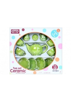 Zestaw do herbaty ceramiczny zielony 13el
