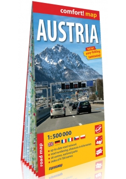 Austria laminowana mapa samochodowa 1:500 000