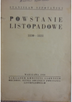 Powstanie Listopadowe, 1930r.