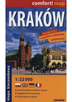 Kraków mapa kieszonkowa  1:22 000 laminowana