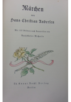 Marchen von hans Christian Andersen,1938r.