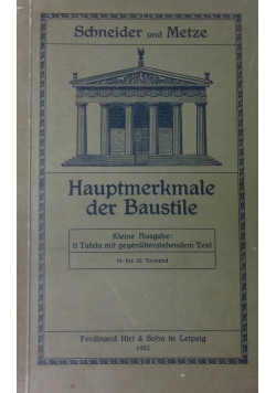 Hauptmerkmale der Baustile, 1922r.
