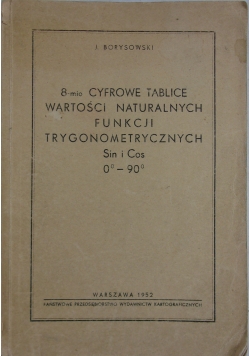 8-mio cyfrowe tablice wartości naturalnych funkci trygonometrycznych