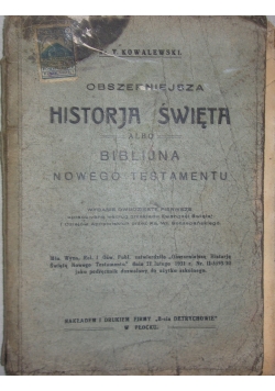 Historja Święta albo biblijna Nowego Testamentu, 1926 r.