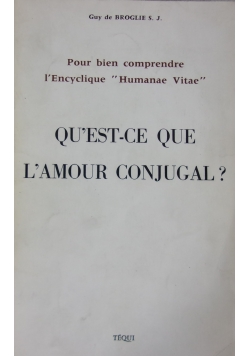 Qu Est Ce Que L Amour Conjugal