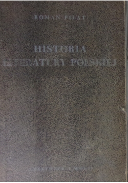 Historia literatury polskiej, tom III, 1925 r.