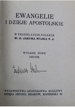Ewangelie i dzieje apostolskie 1938 r.