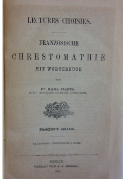 Chrestomathie, 1880 r.
