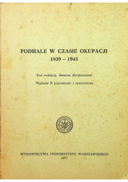 Podhale w czasie okupacji 1939 1945