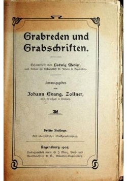 Grabreden und Grabschriften, 1905r.