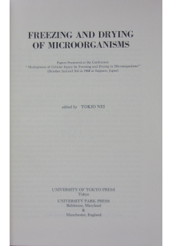 Freezing and drying of microorganisms
