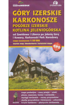 Góry Izerskie Karkonosze Pogórze Izerskie Kotlina Jeleniogórska mapa turystyczna 1:50 000