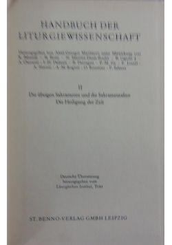 Handbuch der Liturgiewissenschaft, Tom II