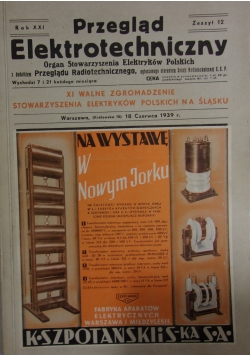 Przegląd Elektrotechniczny, zeszyt 12, 1939r.