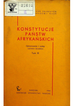Konstytucje państw afrykańskich tom III