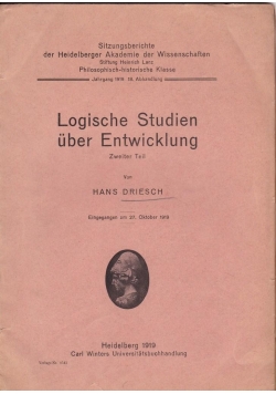 Logische Studien uber Entwicklung ,1918r.