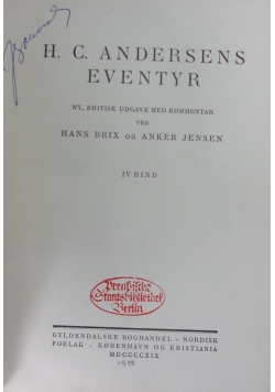 H.c.andersens Eventyr,1919R.