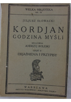 Kordjan godzina myśli, 1927r