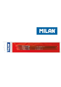 Pędzle szkolne Milan nr: 6, 8, 10 Zestaw 3 sztuki