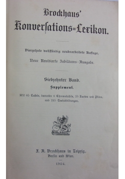 Brockhaus Konversations Lexikon. Siebzehnter Band, 1904 r.