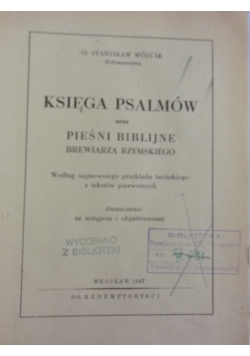 Księga Psalmów, 1947 r.