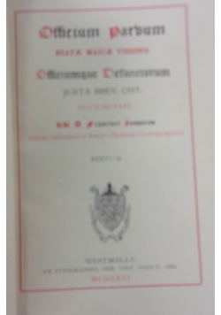 Officium Parvum Beatae Mariae Virginis, 1931 r.