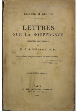 Lettres sur la Souffrance 1919 r.