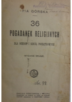 36 pogadanek religijnych, 1920 r.