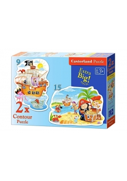 Puzzle x 2 Kontur -  Piraci CASTOR