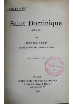 Saint Dominique 1923 r.