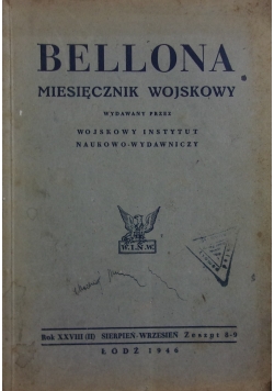 Bellona .Miesięcznik Wojskowy ,1946r.