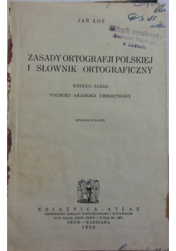 Zasady ortografji polskiej i słownik ortograficzny, 1926 r.