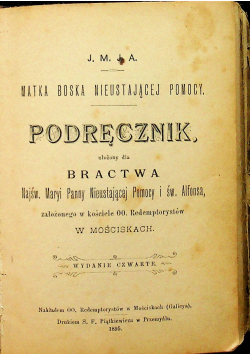 Matka Boska Nieustającej Pomocy Podręcznik 1895r