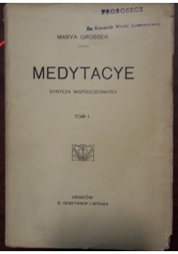 Medytacye, tom 1