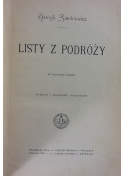 Listy z Podróży ,ok 1905r.