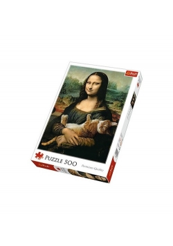 Puzzle Mona Lisa i kot Mruczek 500