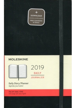 Kalendarz 2019 dzienny Moleskine 12M czarny