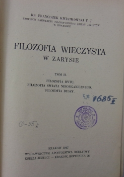 Filozofia wieczysta w zarysie, 1947 r.