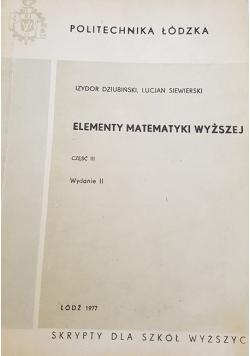 Elementy matematyki wyższej, część III