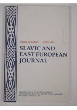 Slavic and East European Journal, Vol. 40, nr 1 (1996)