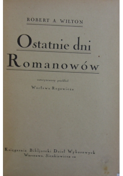 Ostatnie dni Romanów, 1925 r.